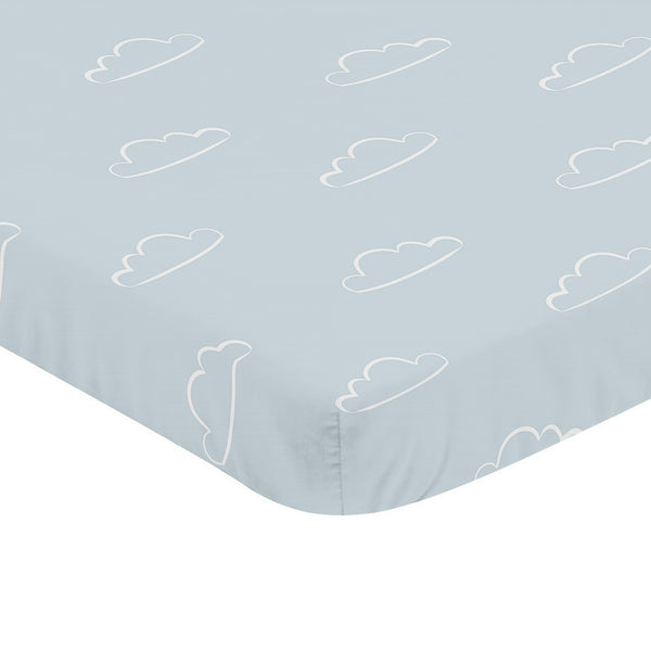 Airplane Red and Blue Collection Mini Crib Sheet - Cloud Print alternate view