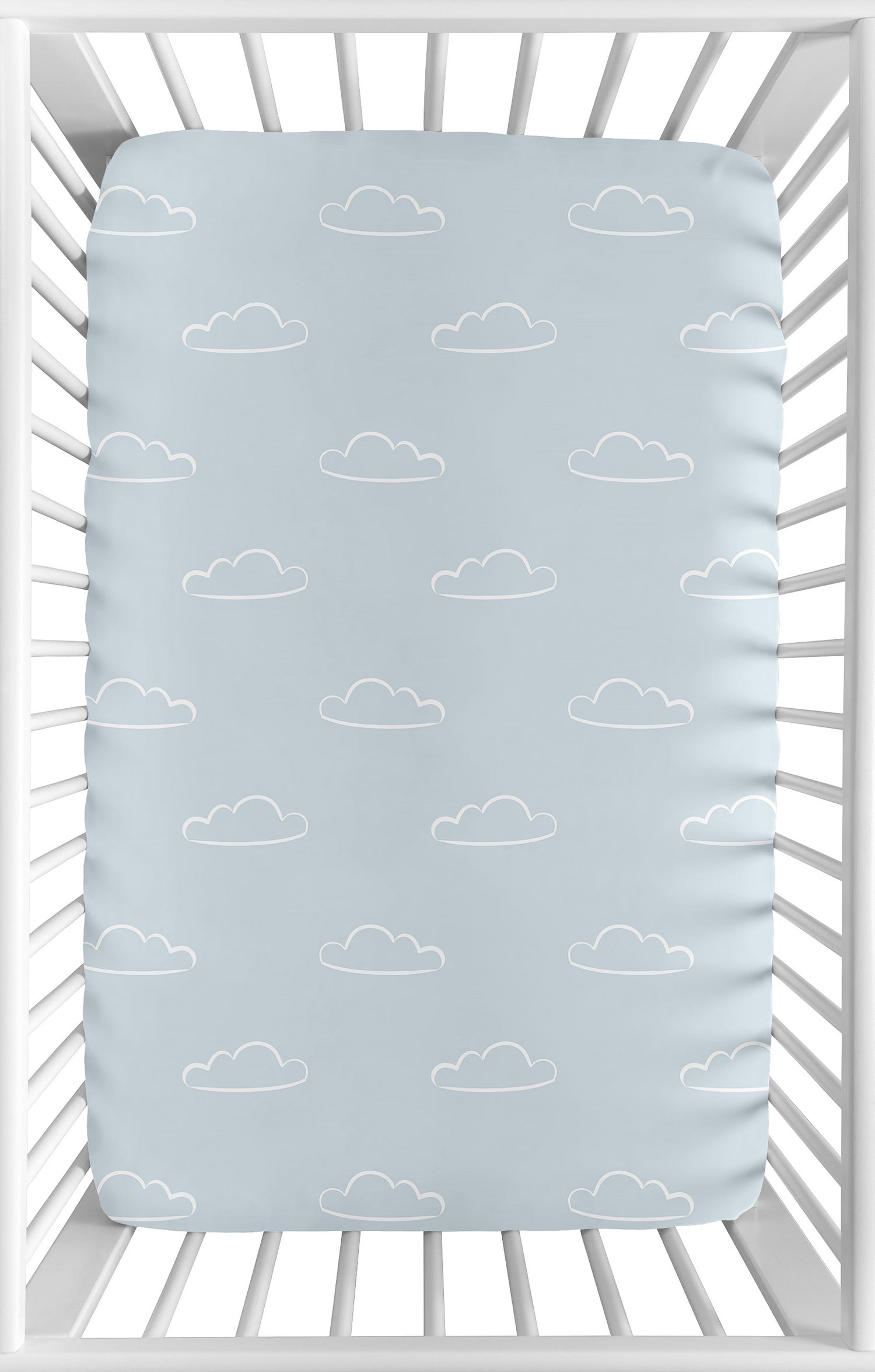 Airplane Red and Blue Collection Mini Crib Sheet - Cloud Print
