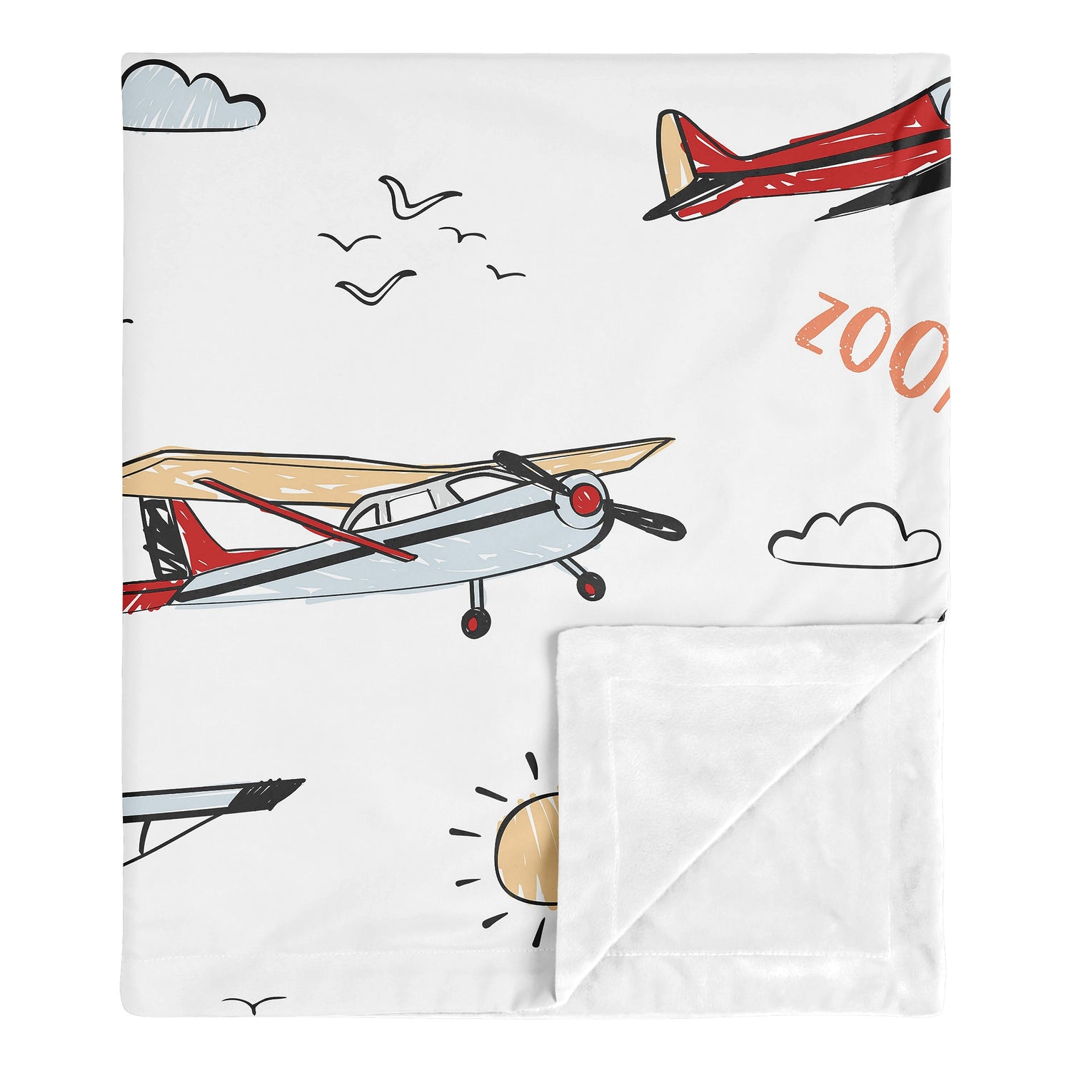 Airplane Red and Blue Collection Baby Blanket