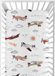 Airplane Red and Blue Collection Crib Sheet