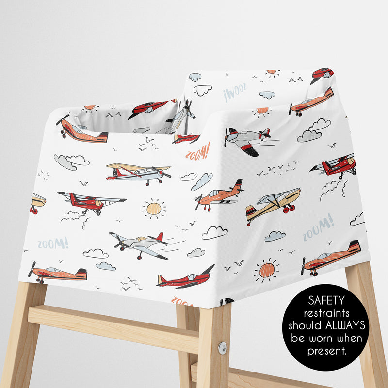 Airplane Red and Blue Collection Multi Use Baby Car Seat and Nursing Cover