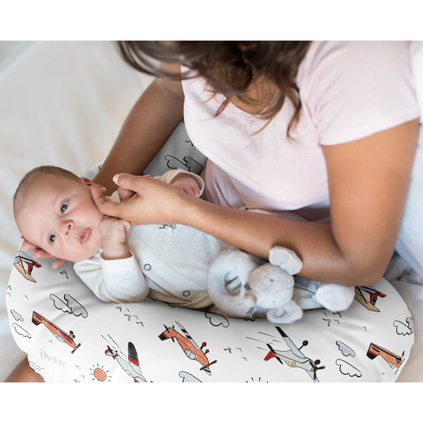 Airplane Red and Blue Collection Nursing Breastfeeding Pillow Cover alternate view