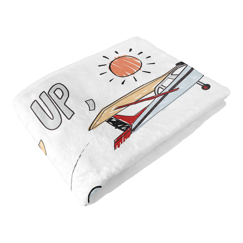 Airplane Red and Blue Collection Monthly Milestone Baby Blanket