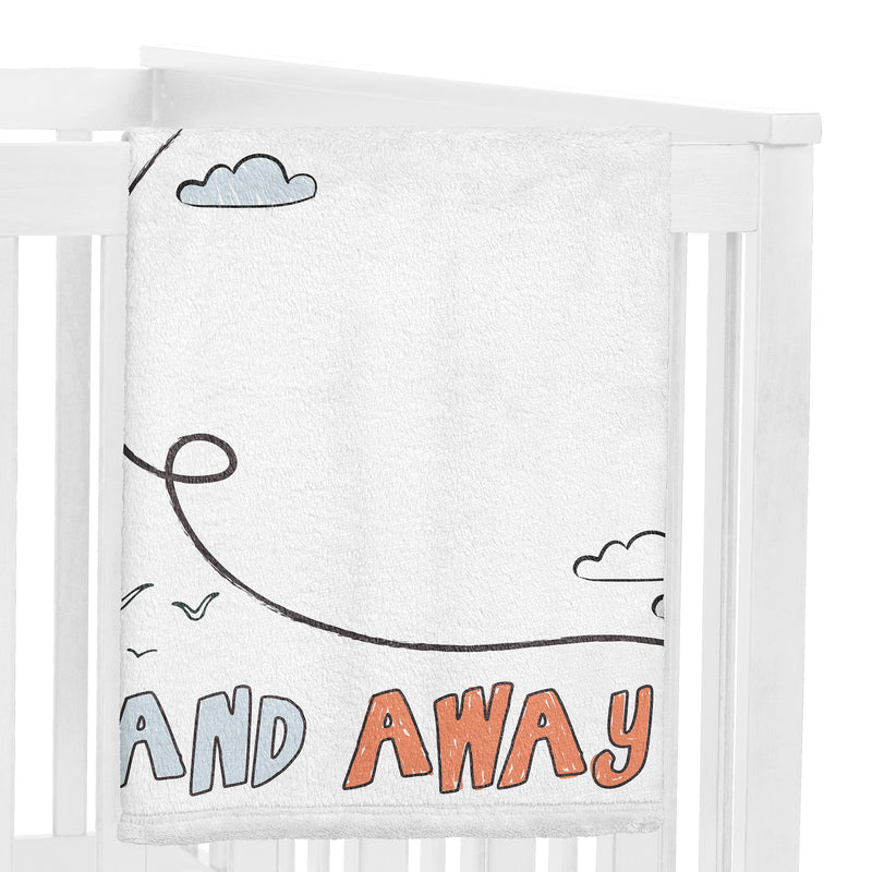 Airplane Red and Blue Collection Monthly Milestone Baby Blanket