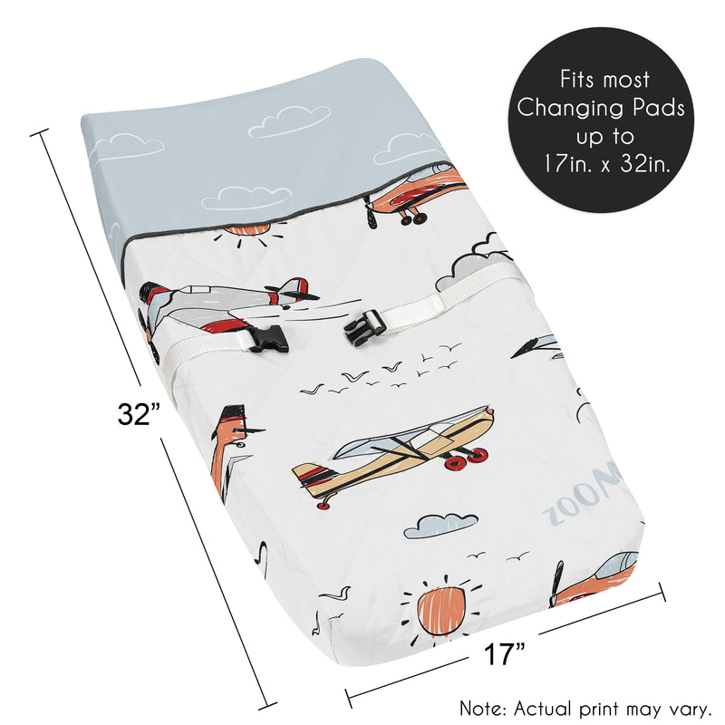 Airplane Red and Blue Collection Changing Pad Cover