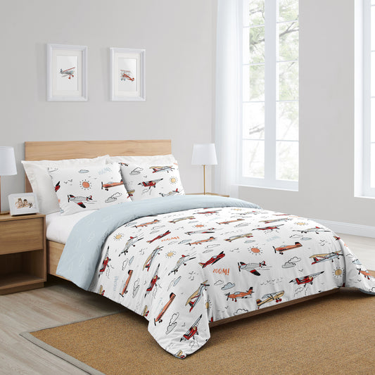 Airplane Red and Blue Collection Full/Queen Bedding