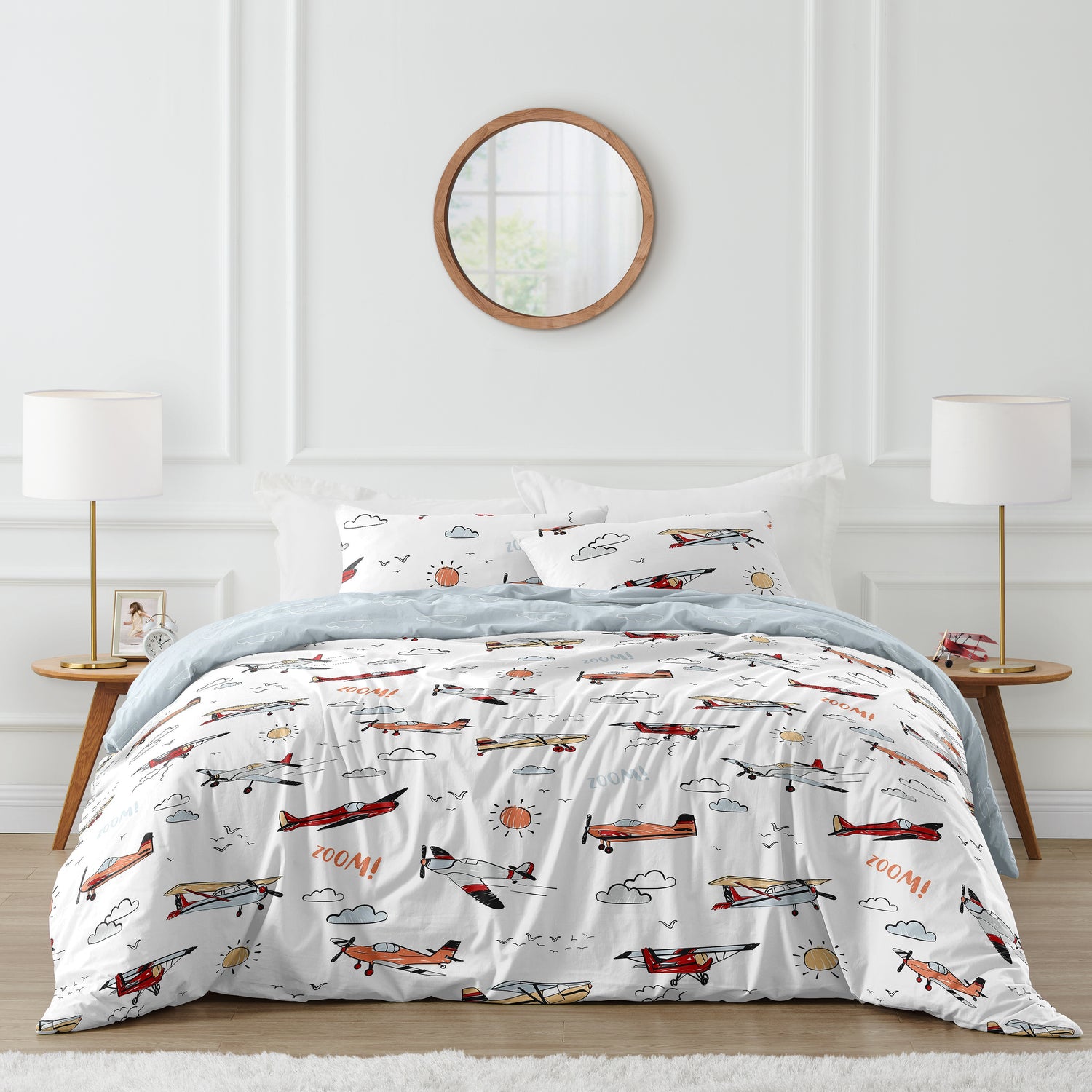 Airplane Red and Blue Collection Full/Queen Bedding