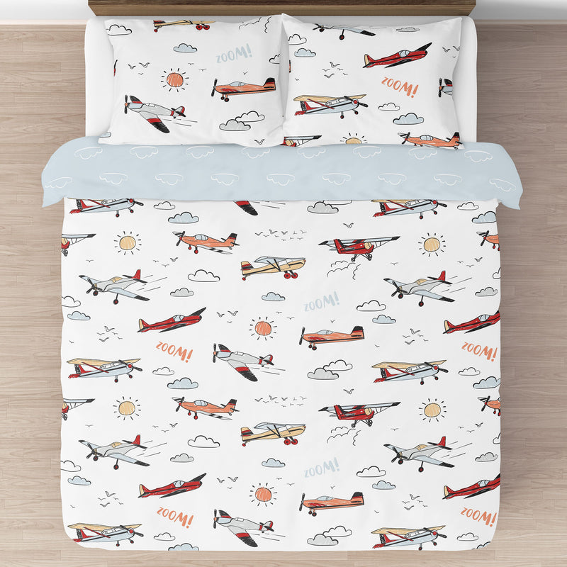 Airplane Red and Blue Collection Full/Queen Bedding
