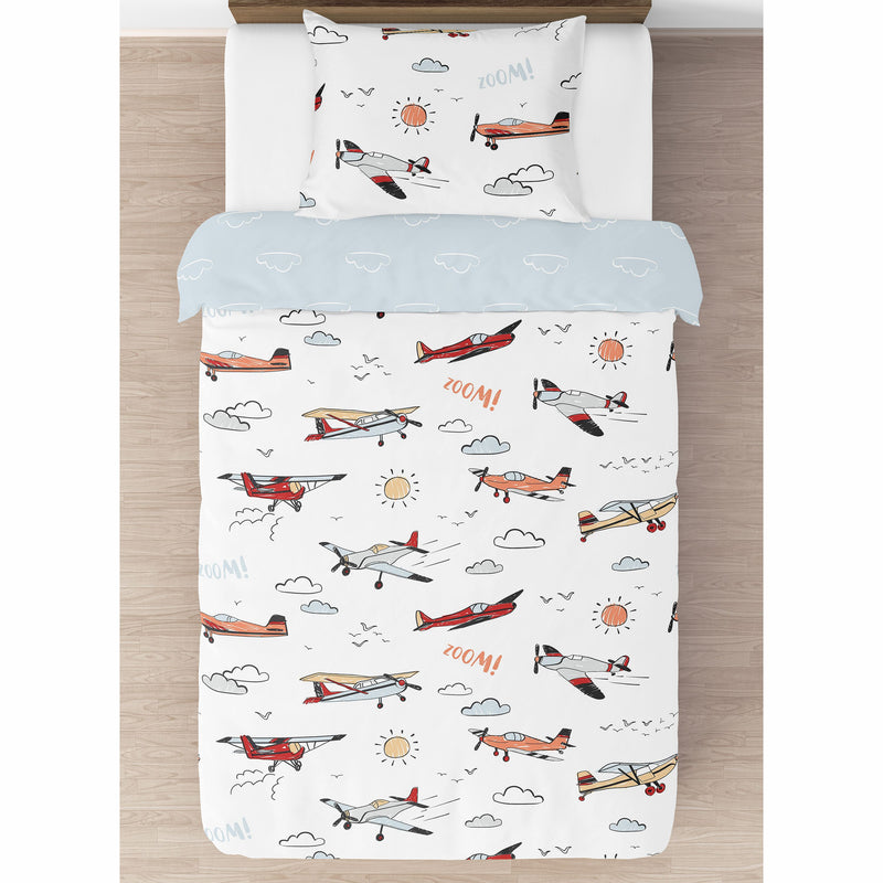 Airplane Red and Blue Collection Twin Bedding