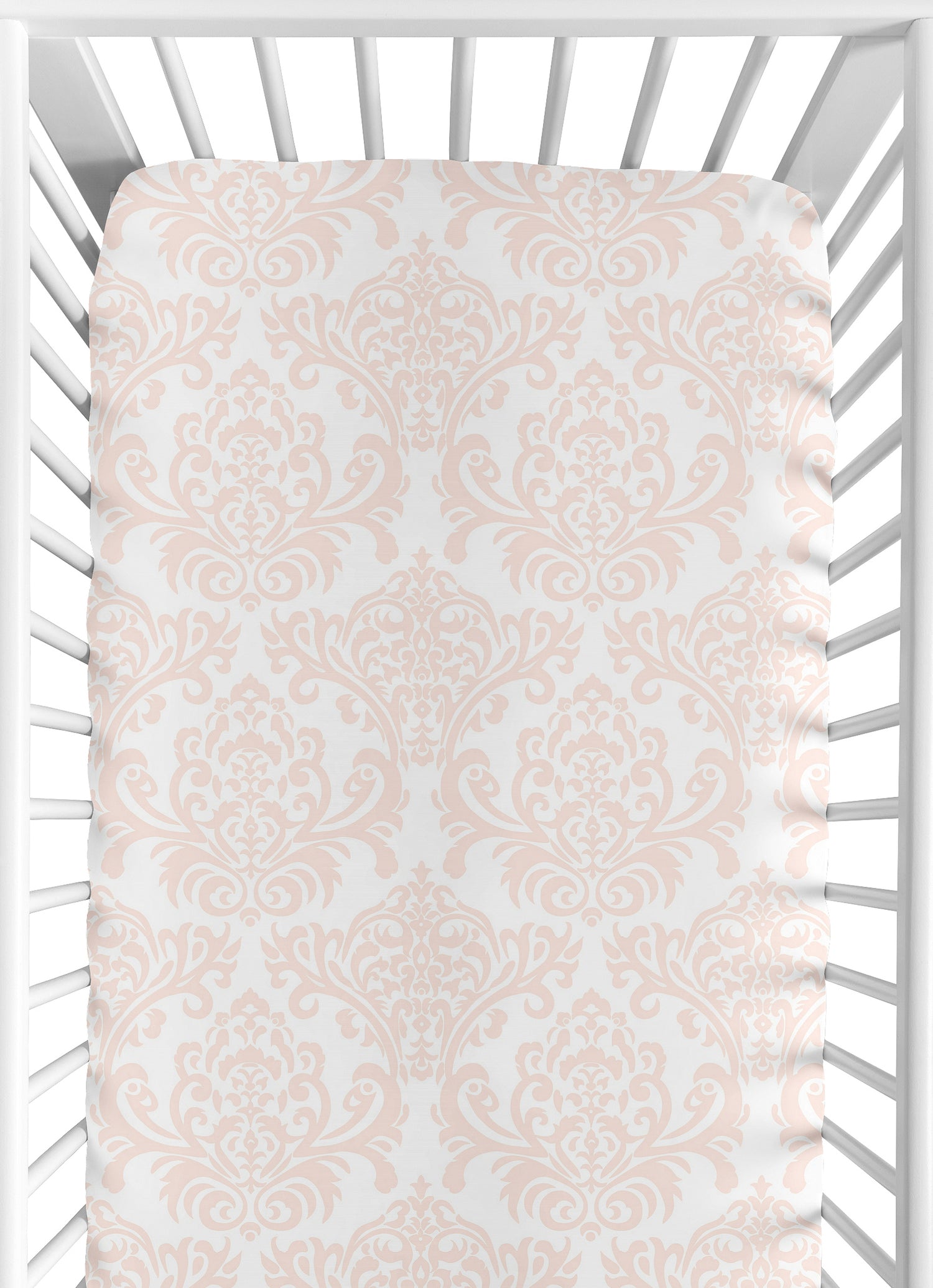 Amelia Collection Crib Sheet - Damask