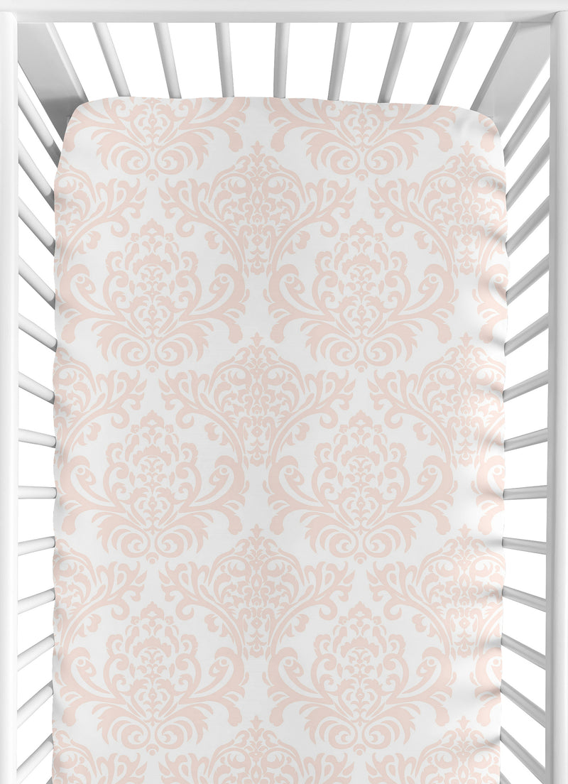 Amelia Collection Crib Sheet - Damask
