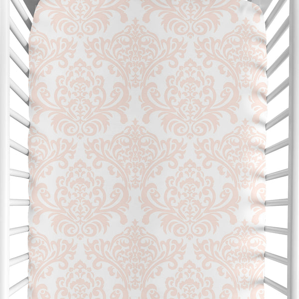 Amelia Collection Crib Sheet - Damask