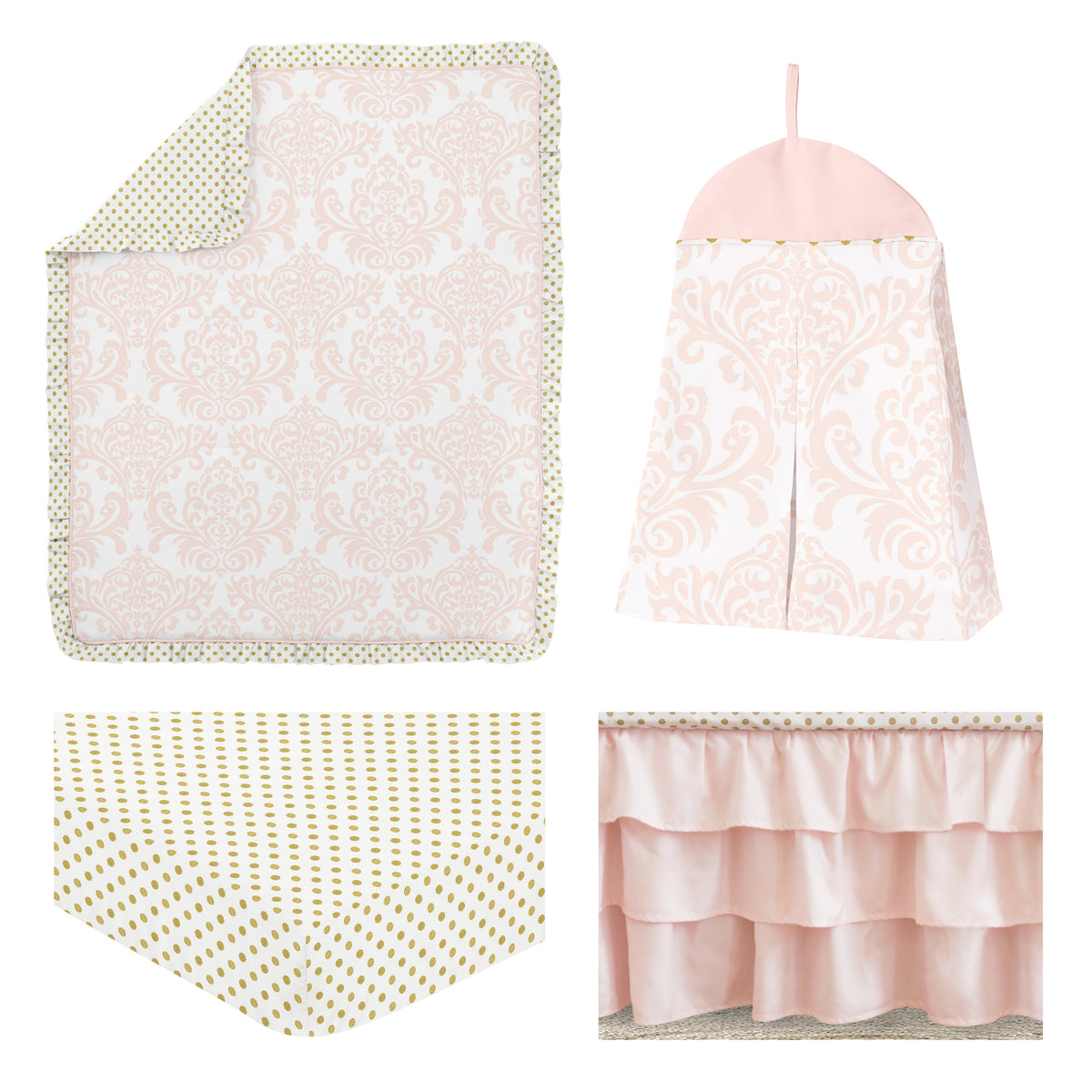 Amelia 4 Piece Bumperless Crib Bedding Collection
