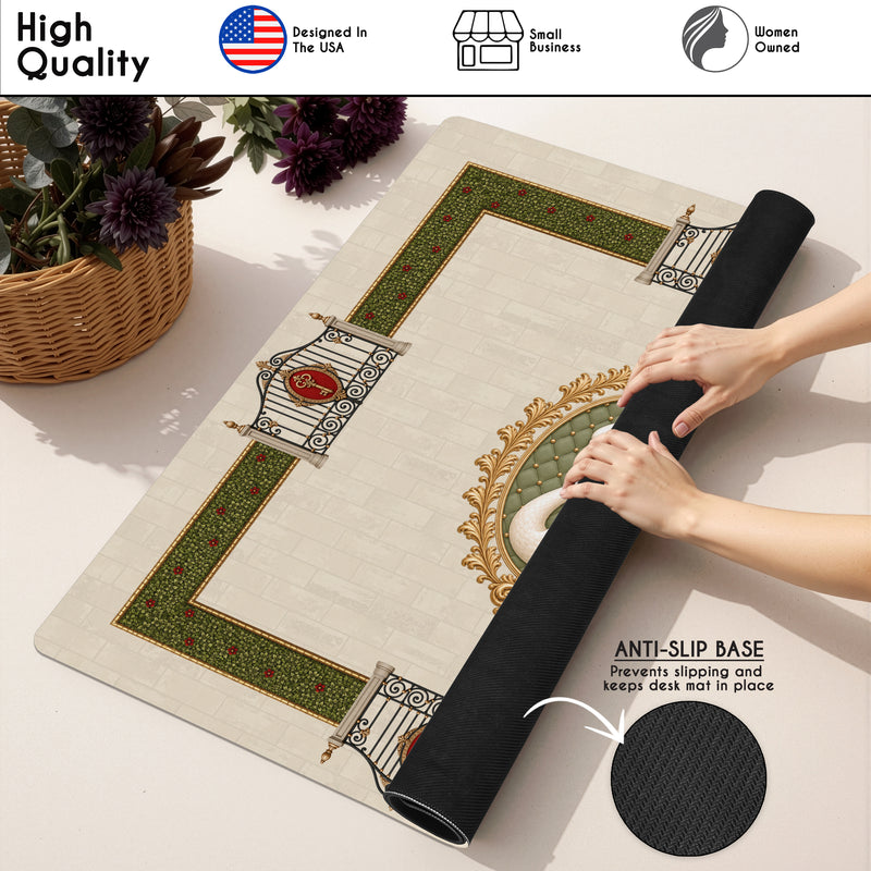 Red Vintage Antique Collection Mahjong Mat for Table - Shipped Rolled