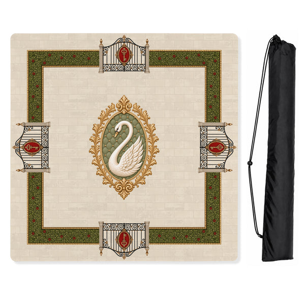 Red Vintage Antique Collection Mahjong Mat for Table - Shipped Rolled