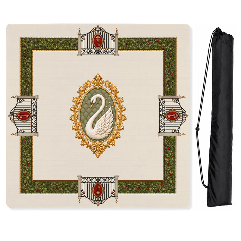 Red Vintage Antique Collection Mahjong Mat for Table - Shipped Rolled