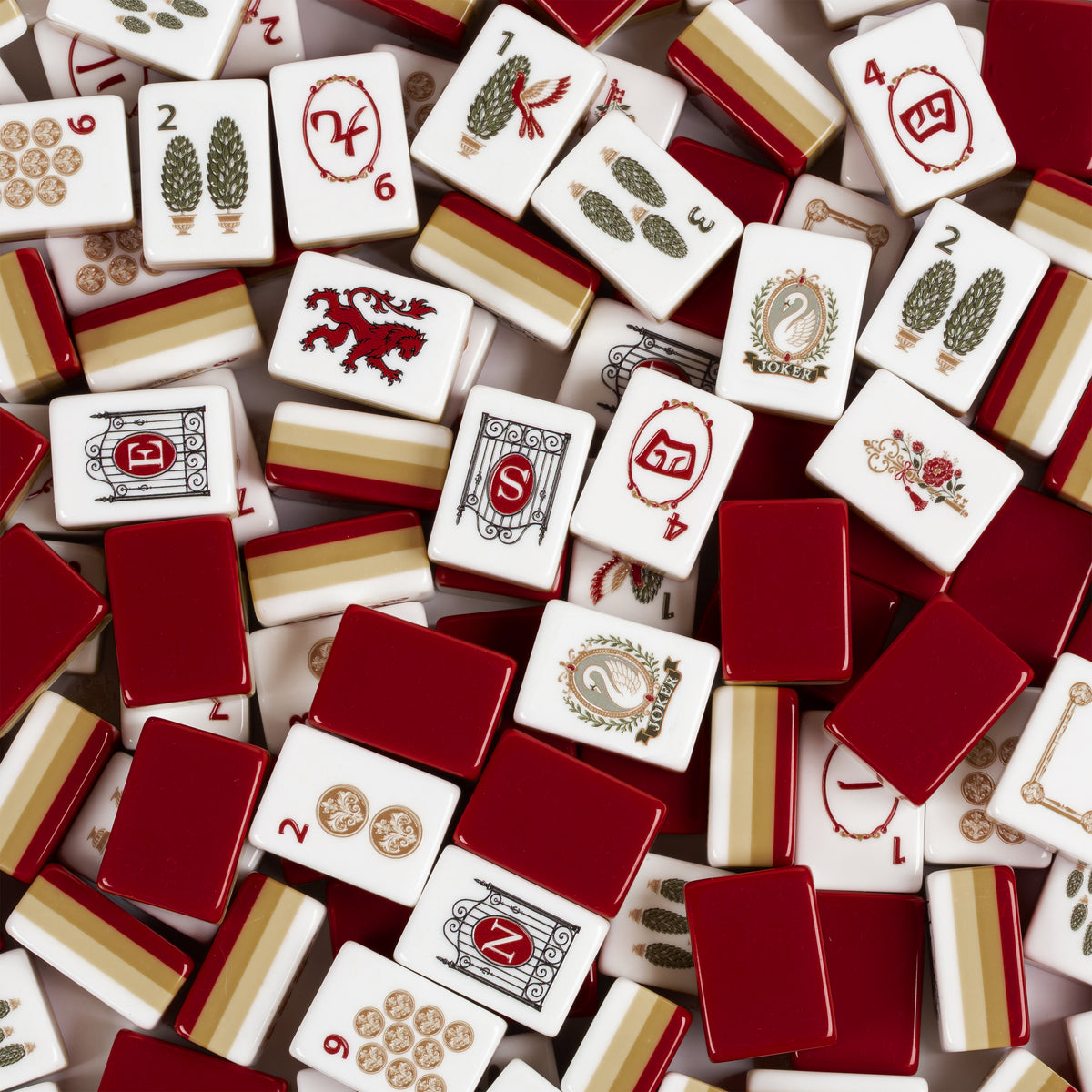 Red Vintage Antique Collection American Mahjong Tile Set (160pc)