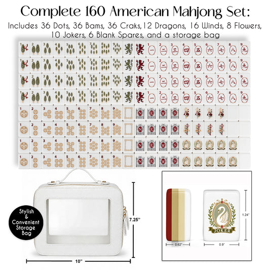 Red Vintage Antique Collection American Mahjong Tile Set (160pc)