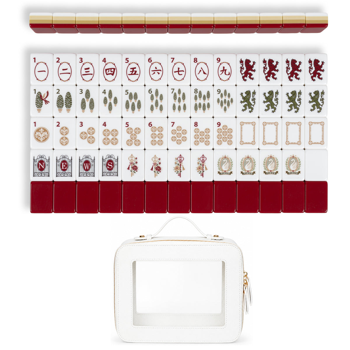 Red Vintage Antique Collection American Mahjong Tile Set (160pc)