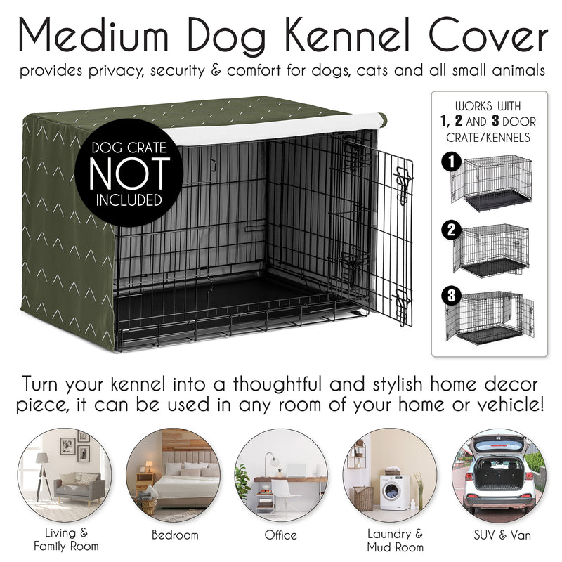 Woodland Arrow Green and White Dog Crate Kennel Cover 36in.