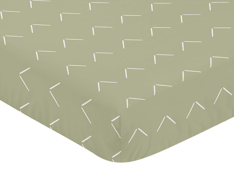 Woodland Arrow Sage and White  Crib Sheet