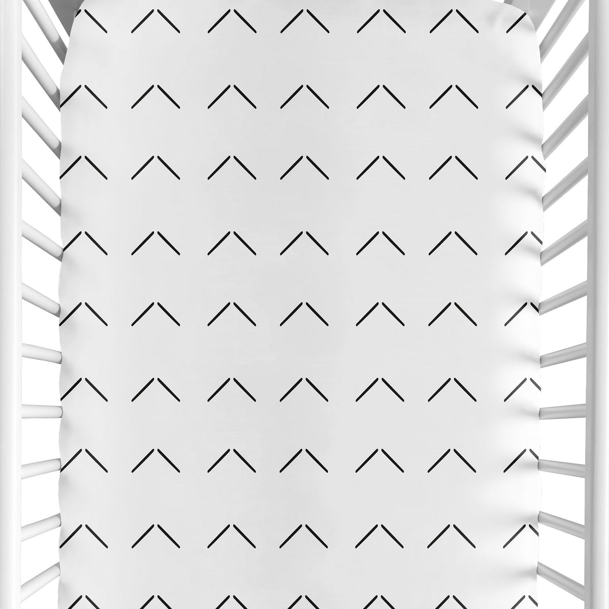 Woodland Arrow White and Black Crib Sheet