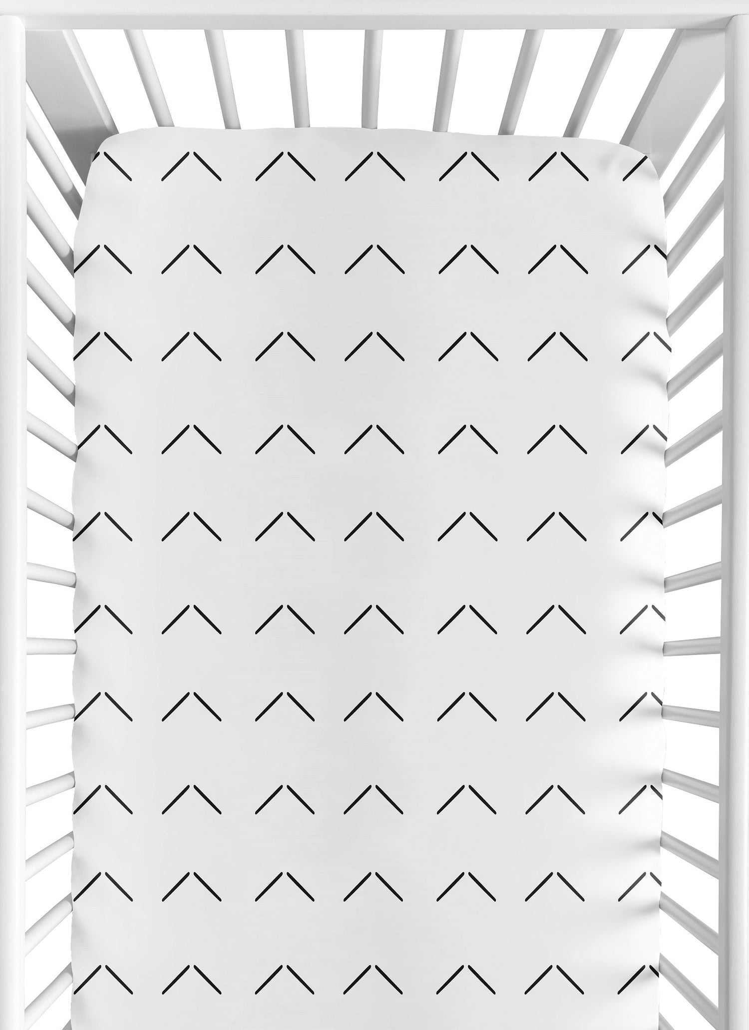 Woodland Arrow White and Black Crib Sheet