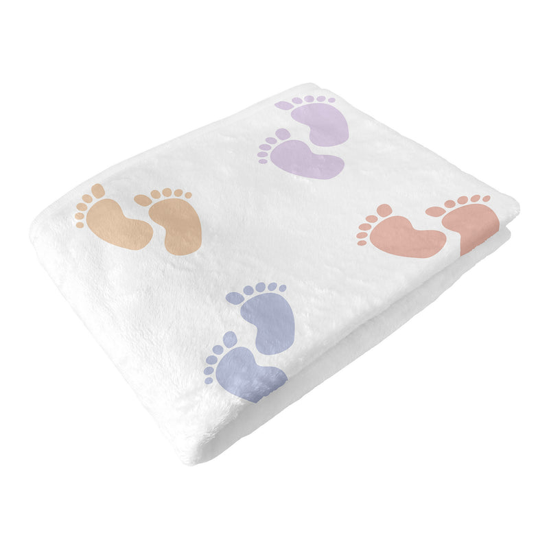 Baby Footprints Collection Monthly Milestone Baby Blanket