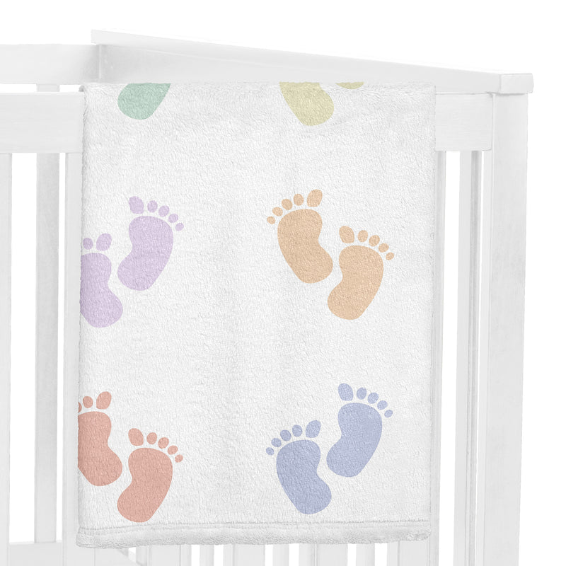 Baby Footprints Collection Monthly Milestone Baby Blanket