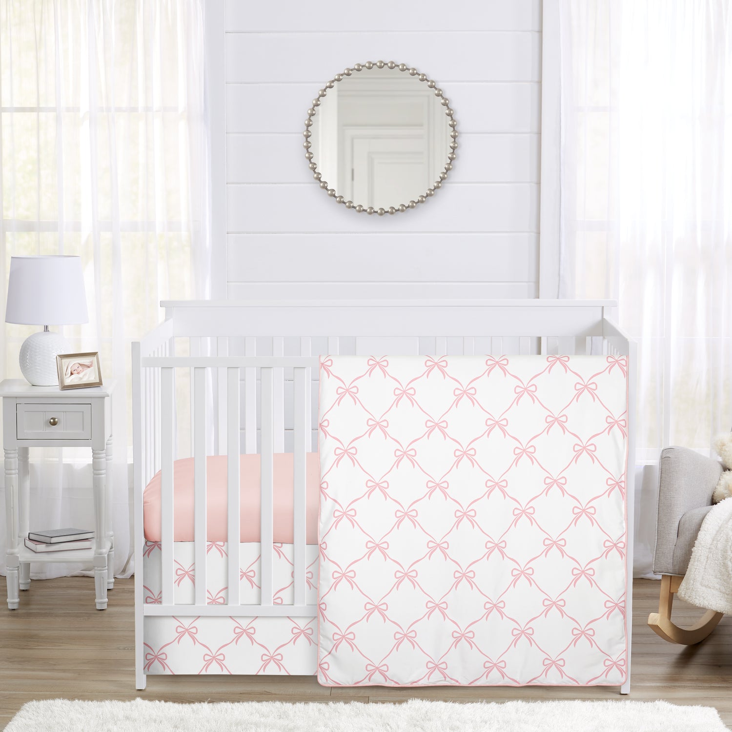 Ballerina and Ballet Bows Collection 3 Piece Crib Bedding