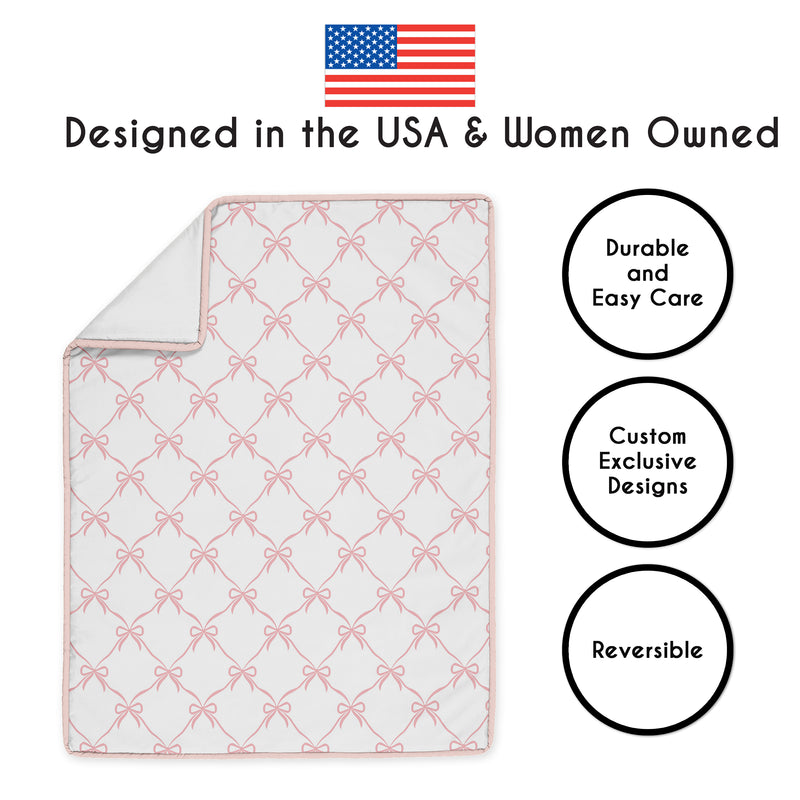 Ballerina and Ballet Bows Collection 3 Piece Crib Bedding