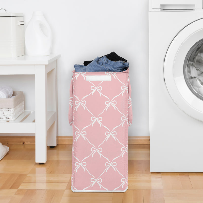 Ballerina and Ballet Pink Bows Collection Laundry Hamper with Handles