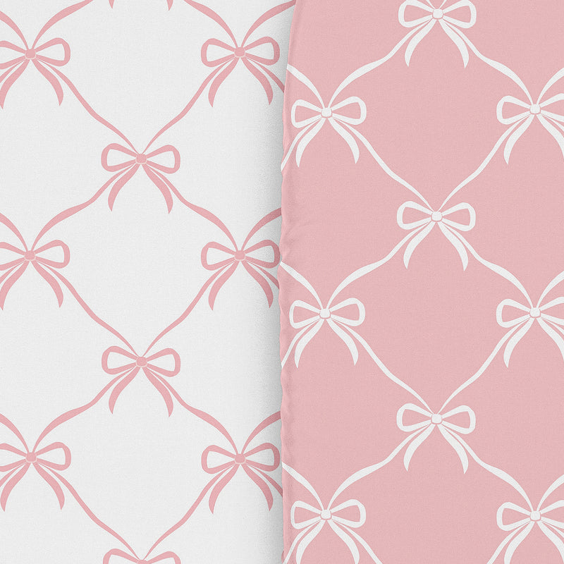 Ballerina and Ballet Bows Collection 2 Pack Baby Bassinet Fitted Sheets
