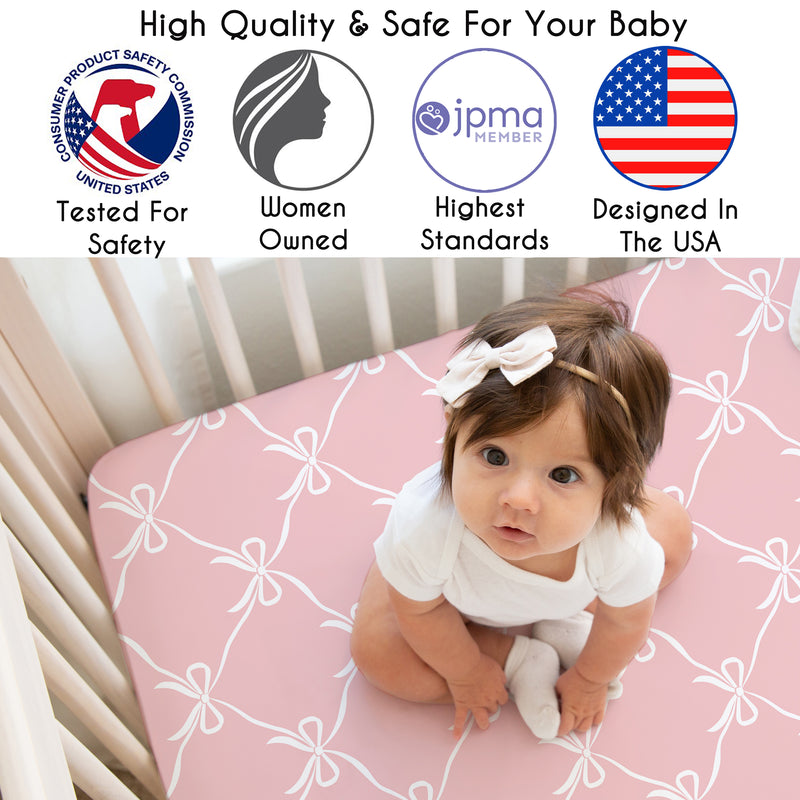 Ballerina and Ballet Bows Collection 2 Pack Crib Sheets