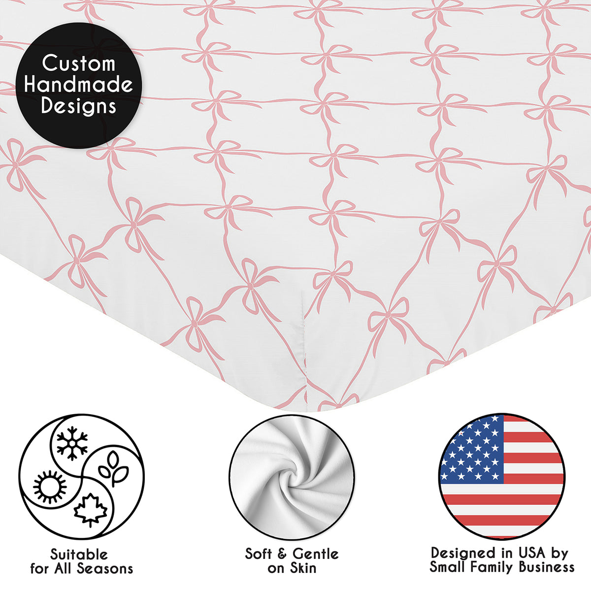 Ballerina and Ballet Bows Collection 2 Pack Crib Sheets