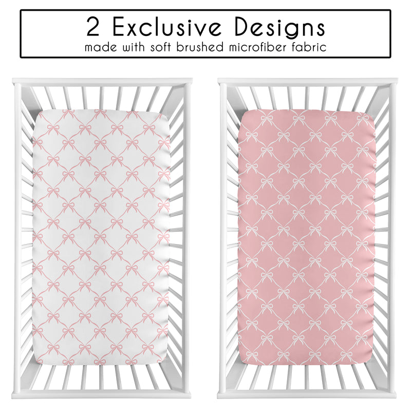 Ballerina and Ballet Bows Collection 2 Pack Crib Sheets