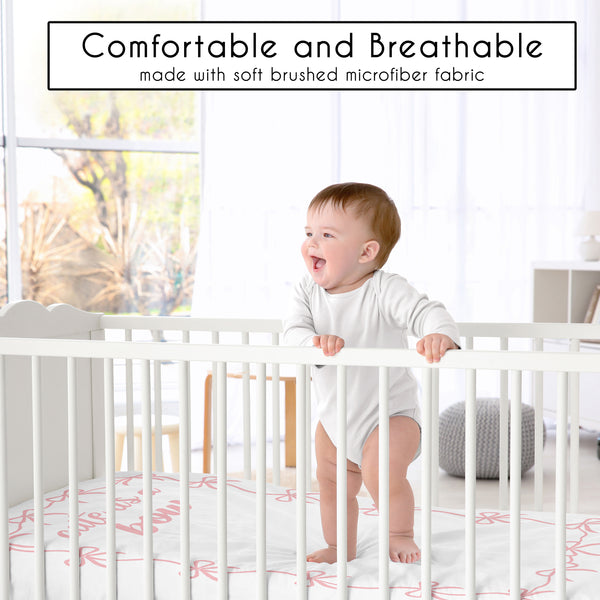 Ballerina and Ballet Bows Collection Photo Op Crib Sheet alternate view