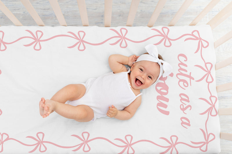 Ballerina and Ballet Bows Collection Photo Op Crib Sheet