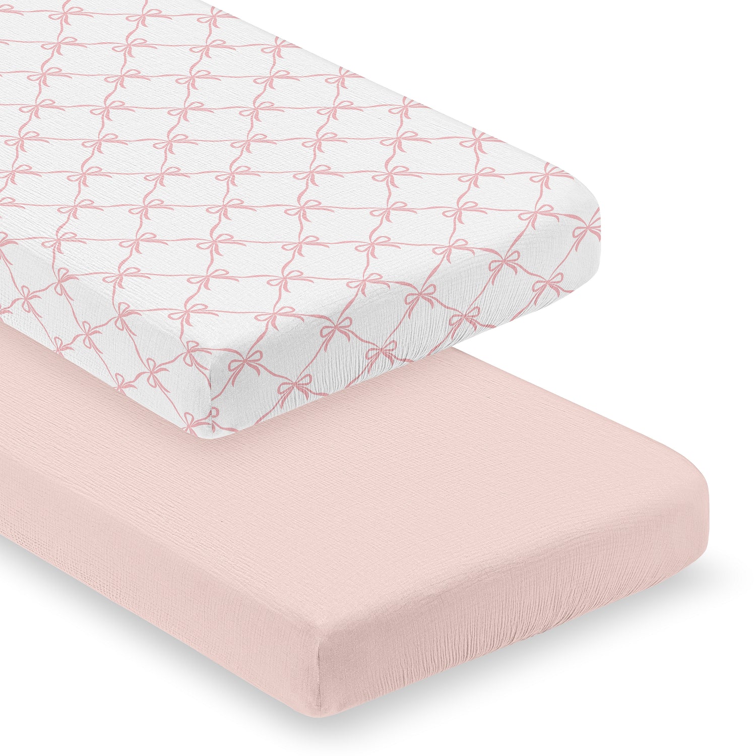 Ballerina and Ballet Bows Collection 100% Cotton Muslin 2 Pack Crib Sheets