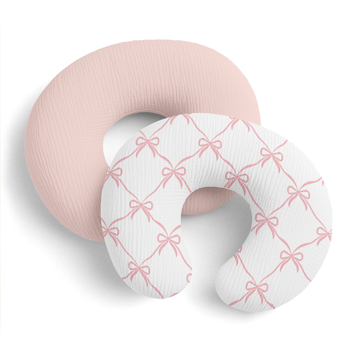 Ballerina and Ballet Bows Collection 2 Pack 100% Cotton Muslin Nursing Breastfeeding Pillow Cover Cases (Pillow Not Included)