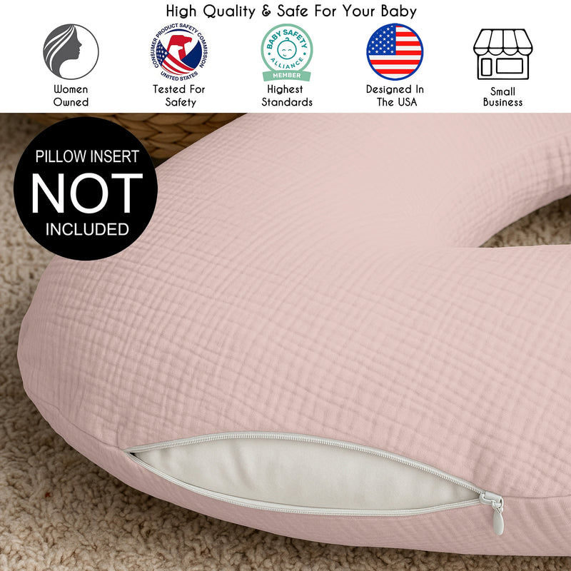 Ballerina and Ballet Bows Collection 2 Pack 100% Cotton Muslin Nursing Breastfeeding Pillow Cover Cases (Pillow Not Included)