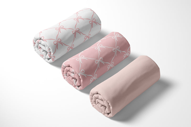 Ballerina and Ballet Bows Collection 3 Pack Crib Sheets