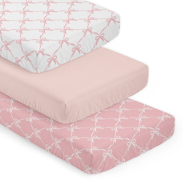 Ballerina and Ballet Bows Collection 3 Pack Crib Sheets