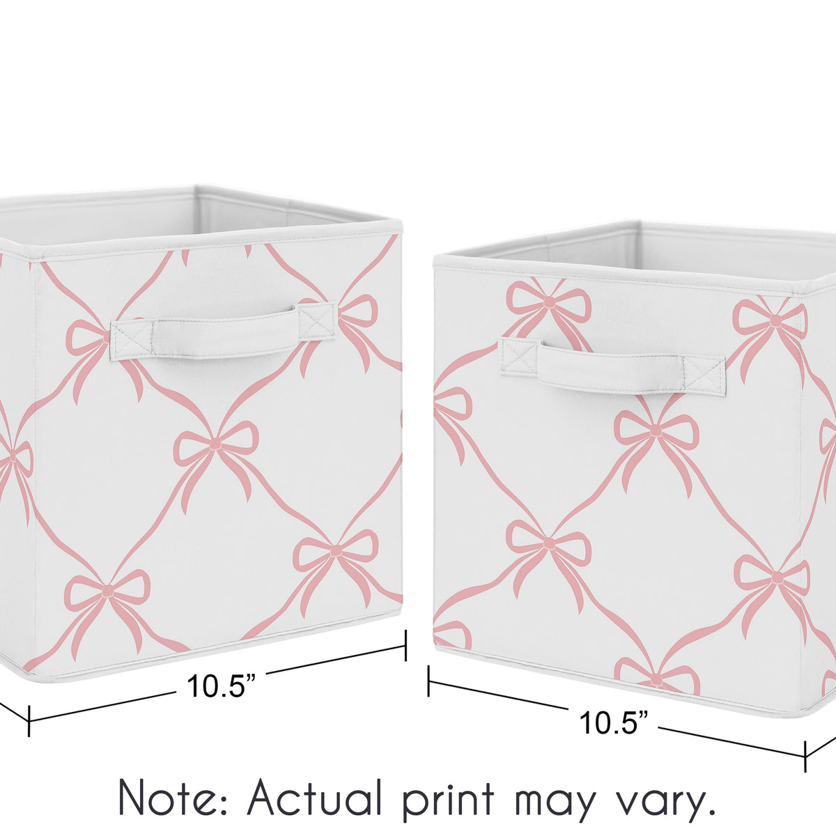 Ballerina and Ballet Bows Collection Foldable Fabric Storage Bins