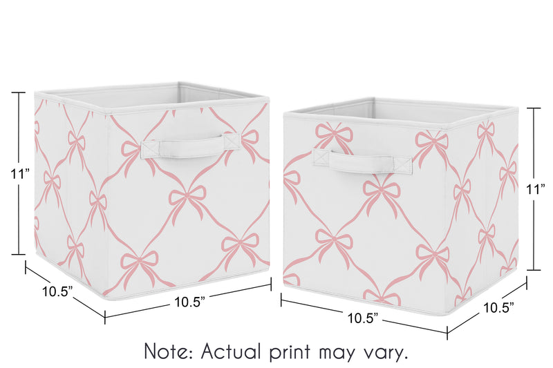 Ballerina and Ballet Bows Collection Foldable Fabric Storage Bins