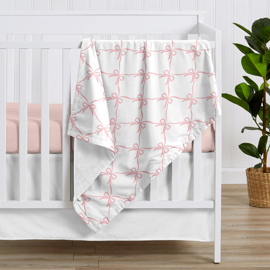 Ballerina and Ballet Bows Collection Baby Blanket