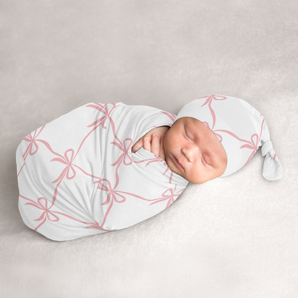 Ballerina and Ballet Bows Collection Baby Cocoon and Beanie Hat - 2 Piece Set