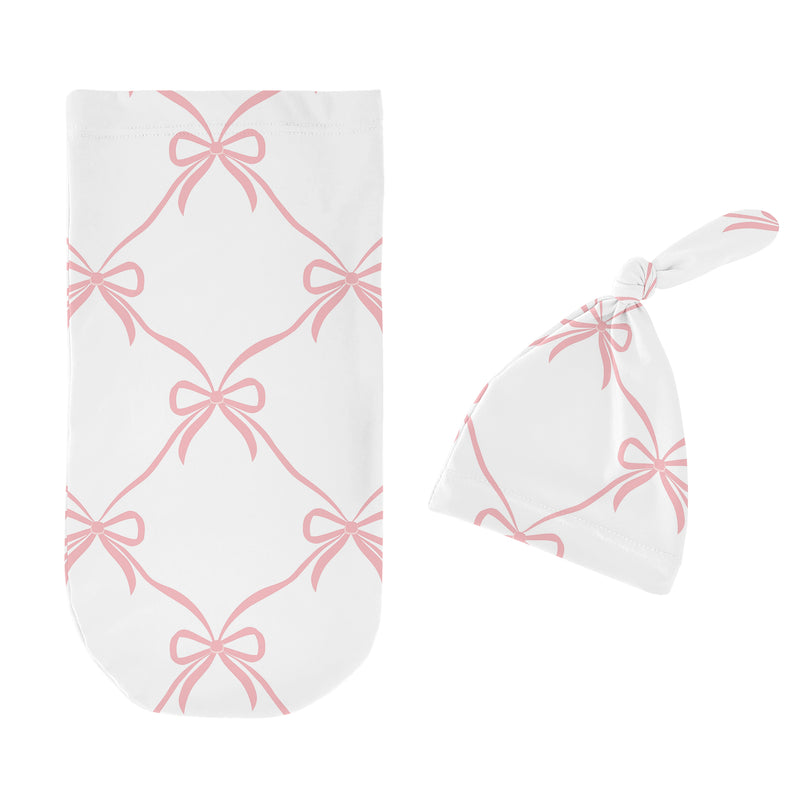 Ballerina and Ballet Bows Collection Baby Cocoon and Beanie Hat - 2 Piece Set