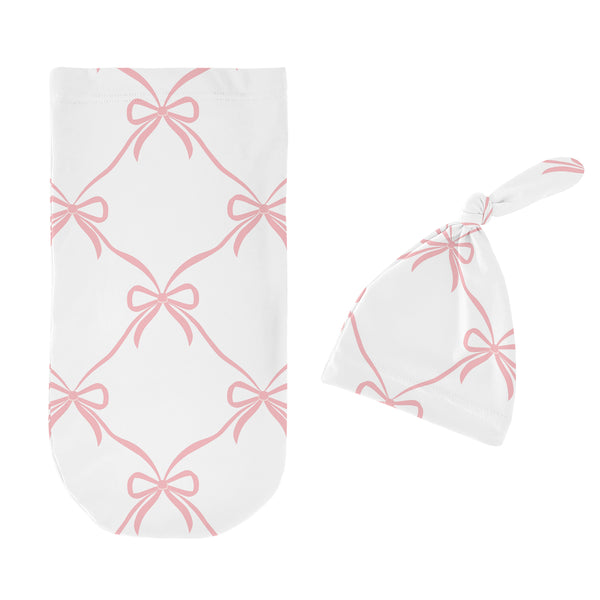Ballerina and Ballet Bows Collection Baby Cocoon and Beanie Hat - 2 Piece Set alternate view