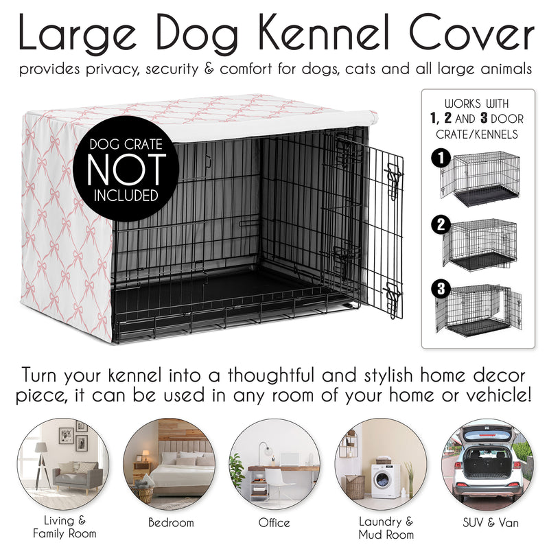Ballerina and Ballet Bows Collection Dog Crate Kennel Cover 42in.